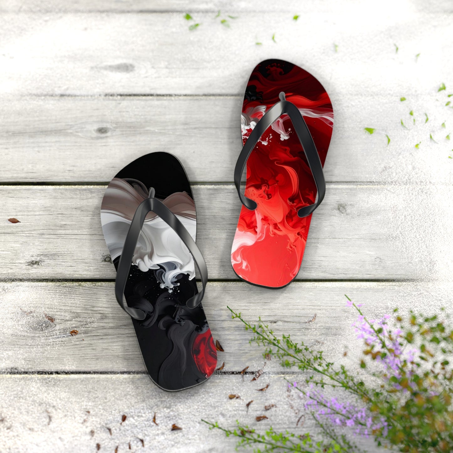 Bold Abstract Flip Flops | Stylish Summer Sandals, Beachwear & Poolside Vacation Footwear