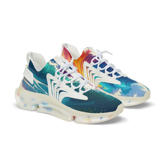 Bruntee Vibrant Wave Men’s Mesh Sneakers – Colorful