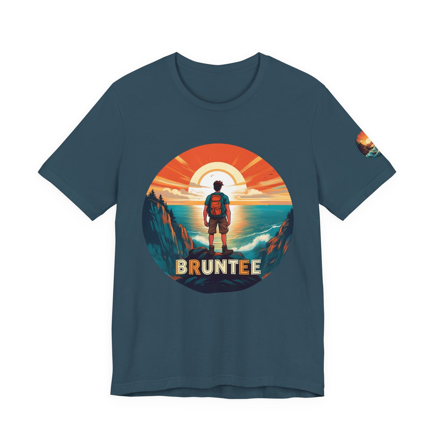 Men’s Retro Adventure Tee – Bruntee Graphic Shirt, Summer Travel & Beach Style, Gift for Explorers