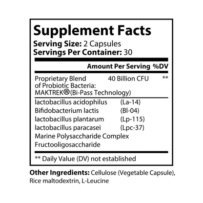 Built to Rise Probiotic Supplement (60 Capsules) | 40 Billion CFU with MAKTrek® Technology | Digestive, Immune & Performance Support