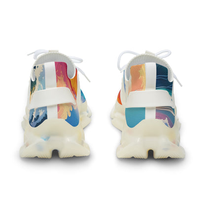 Bruntee Vibrant Wave Men’s Mesh Sneakers – Colorful