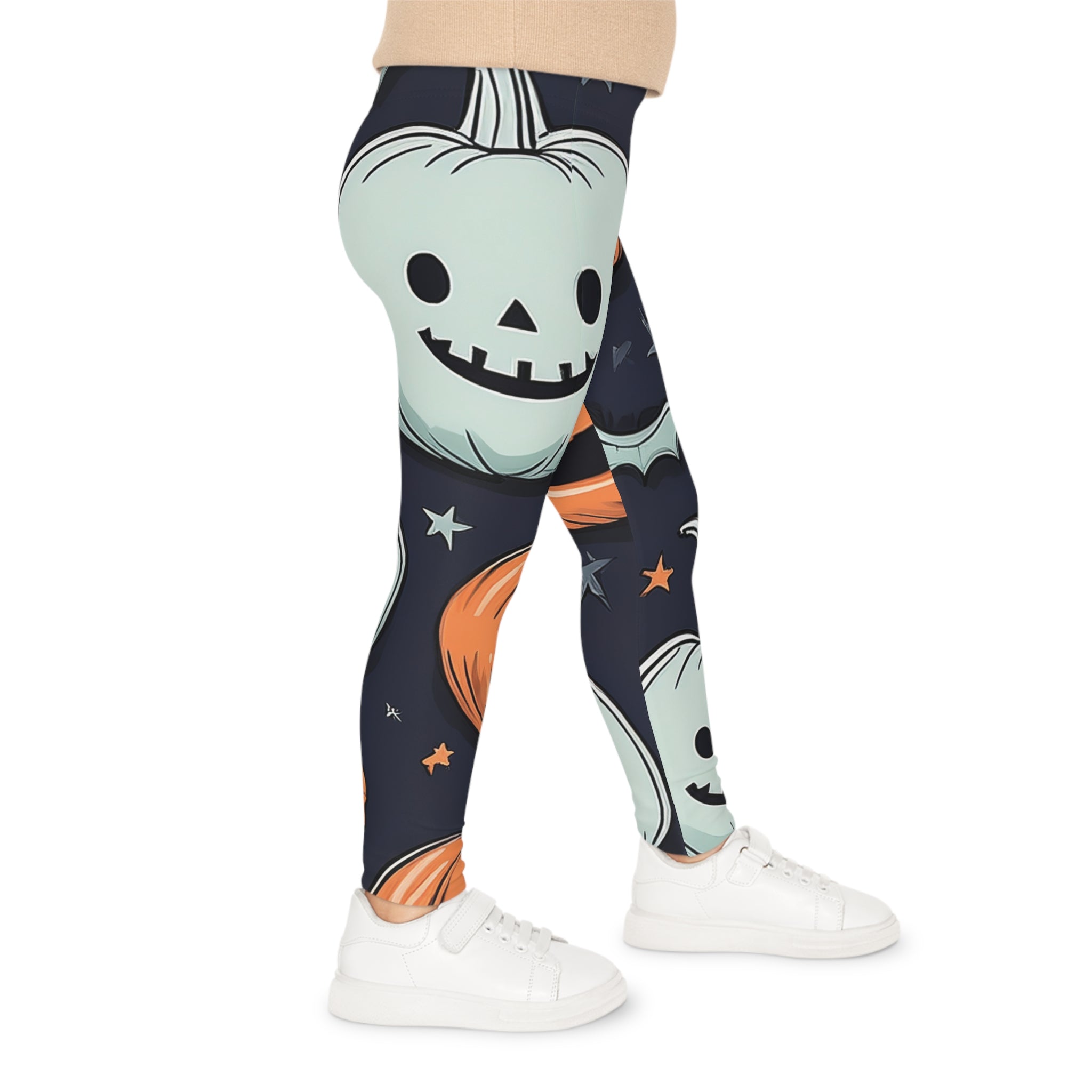 Halloween Kids Leggings – Pumpkin & Ghost Print, Fun Spooky Outfit, Trick or Treat Clothing
