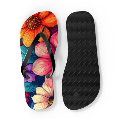 Vibrant Floral Flip Flops | Colorful Summer Sandals, Beachwear & Vacation Shoes