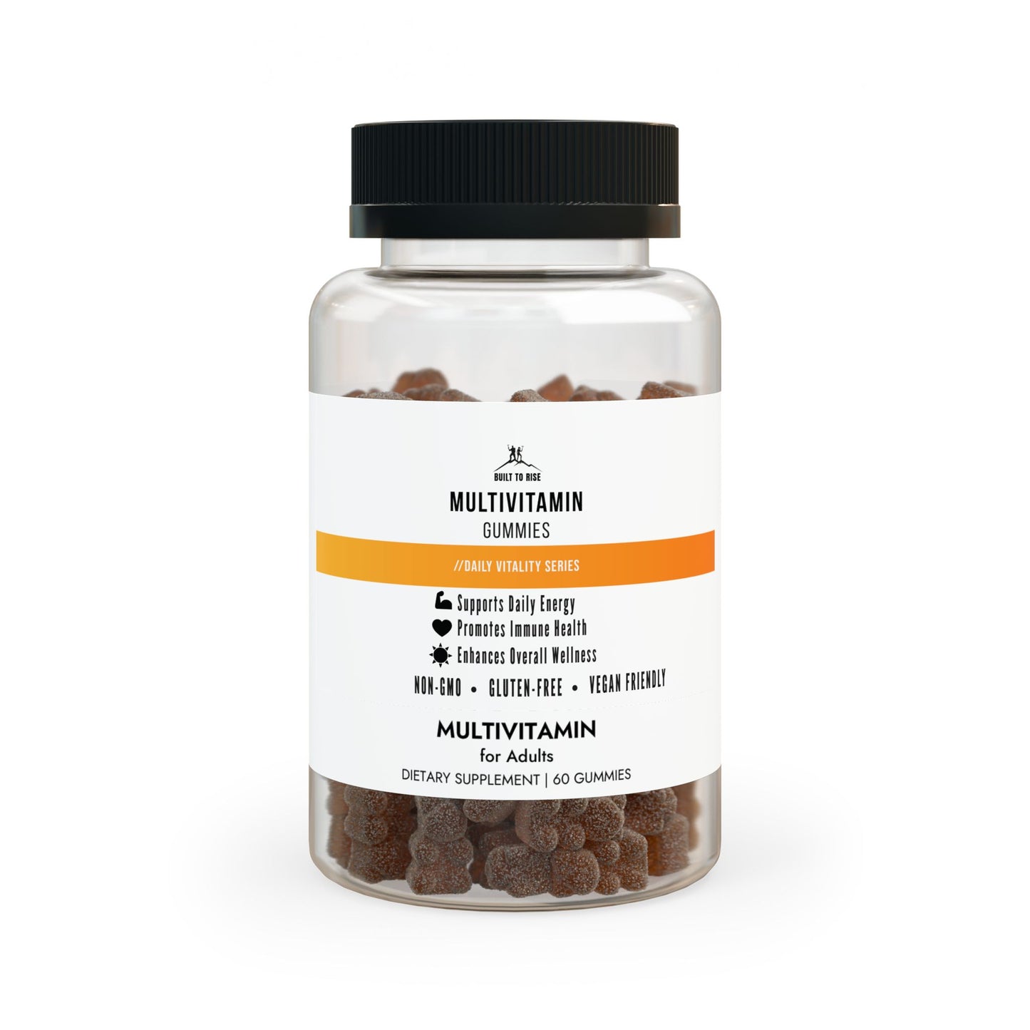Built to Rise Multivitamin Gummies for Adults (60 Gummies) | Daily Multivitamin with Iodine, Biotin & Zinc | Energy & Immune Support