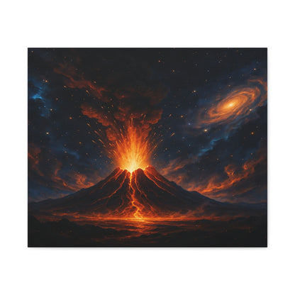 Bruntee Volcanic Eruption Galaxy Canvas Print — Matte Stretched Wall Art
