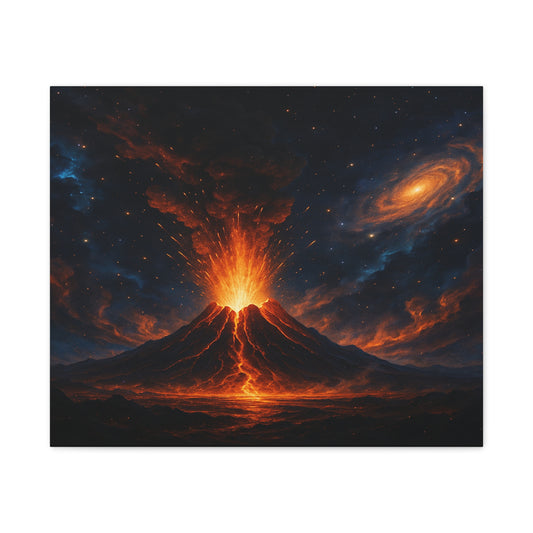 Bruntee Volcanic Eruption Galaxy Canvas Print — Matte Stretched Wall Art