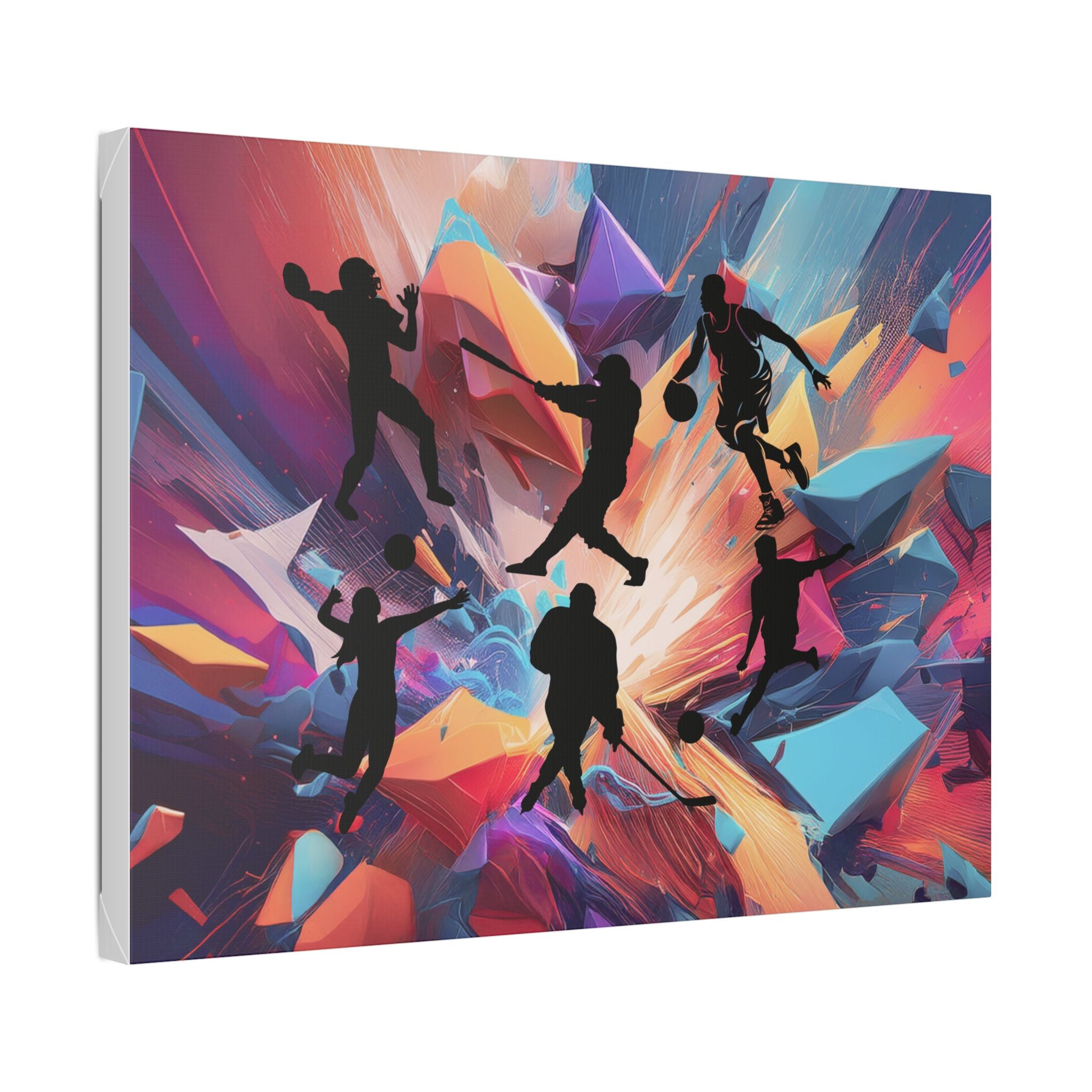 The Athlete's Dreamscape Canvas Art Wraps | Sports Wall Art, Vibrant Gym Decor, Modern Athletic Prints, Unique Gift for Athletes