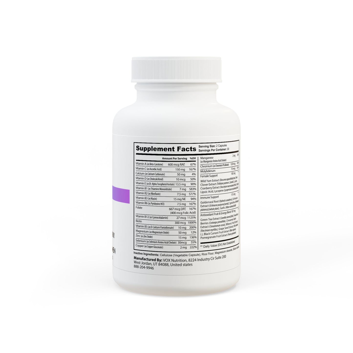 Built to Rise Multivitamin for Women (60 Capsules) | Daily Energy, Hair & Antioxidant Support | Non-GMO Women’s Supplement