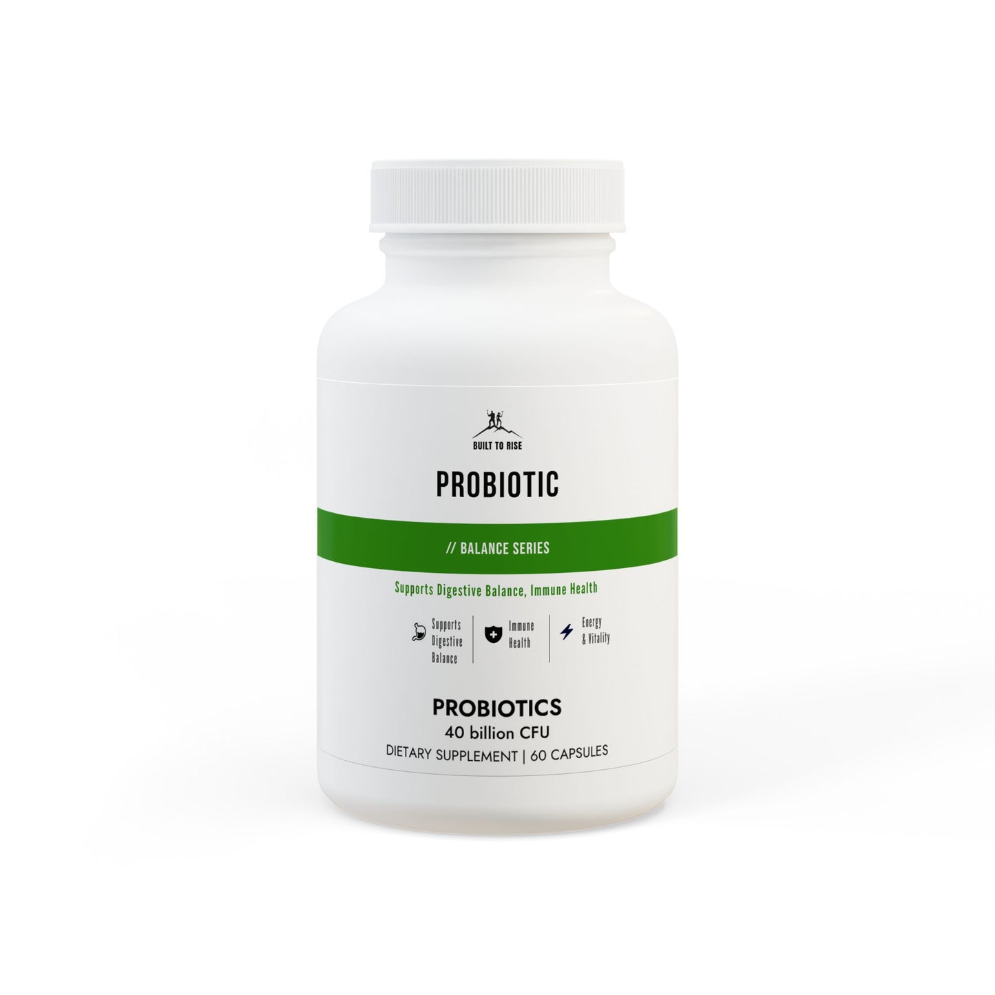 Built to Rise Probiotic Supplement (60 Capsules) | 40 Billion CFU with MAKTrek® Technology | Digestive, Immune & Performance Support