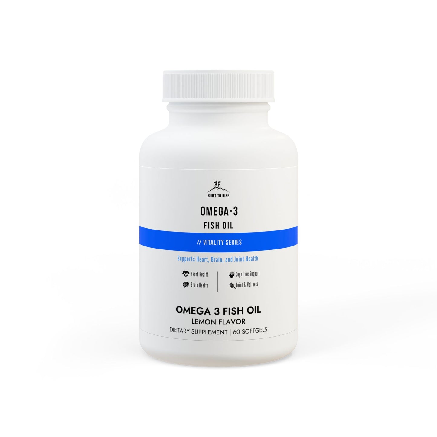 Built to Rise Omega-3 Fish Oil (60 Softgels) | High EPA & DHA | Heart, Brain & Joint Support | Lemon Flavor