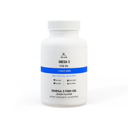 Built to Rise Omega-3 Fish Oil (60 Softgels) | High EPA & DHA | Heart, Brain & Joint Support | Lemon Flavor