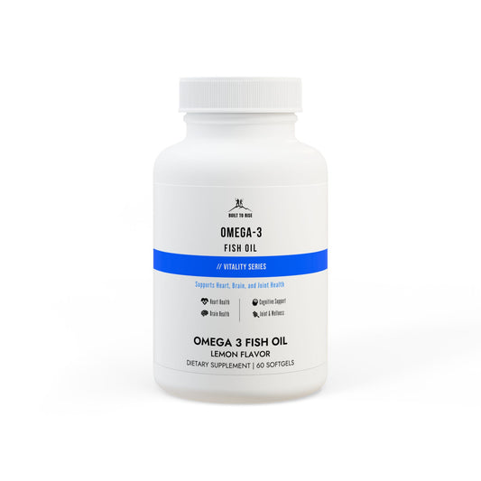 Built to Rise Omega-3 Fish Oil (60 Softgels) | High EPA & DHA | Heart, Brain & Joint Support | Lemon Flavor