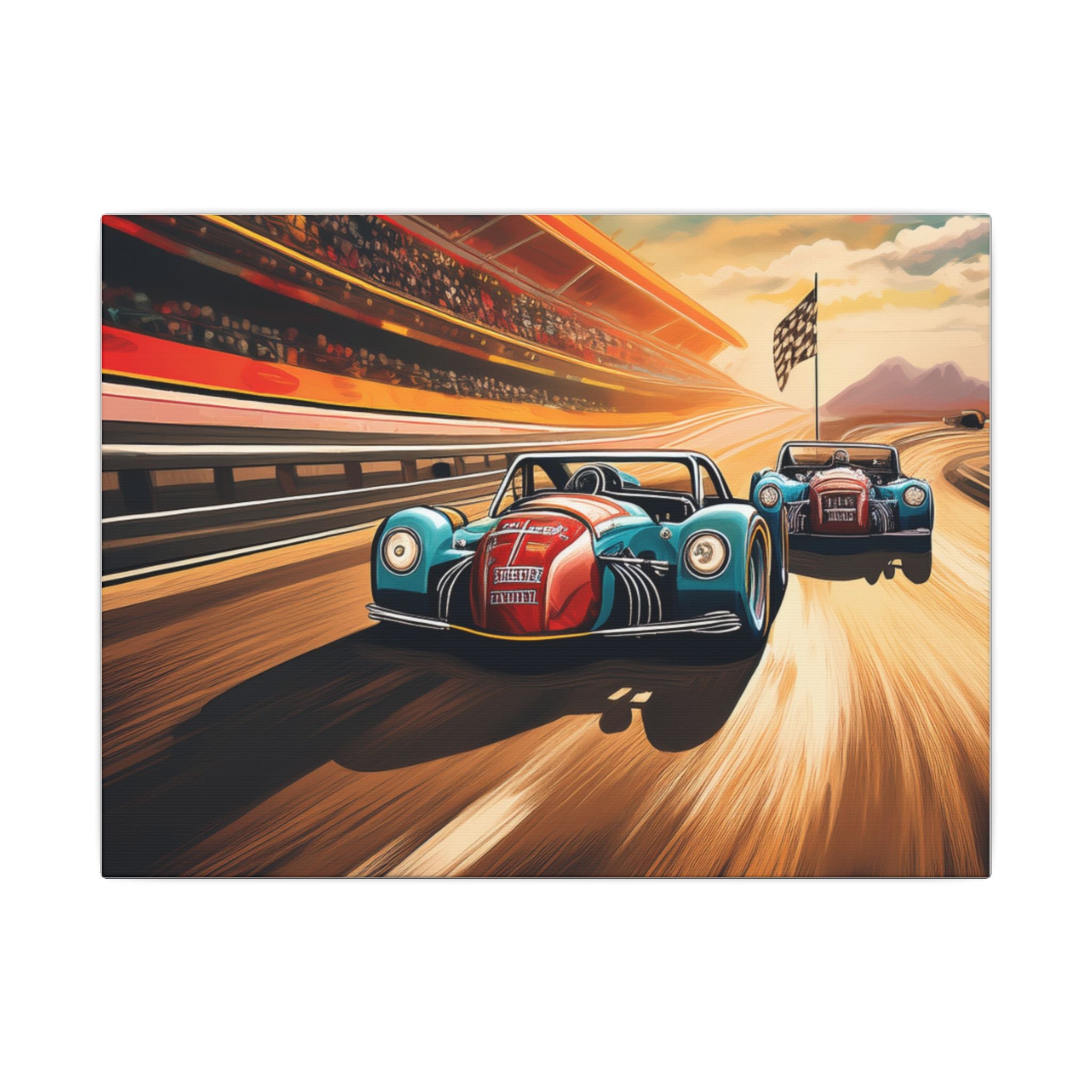 Racing Car Canvas Wall Art – Motorsport Home Decor, Vintage Racing Artwork, Car Enthusiast Gift, Dynamic Wall Decor