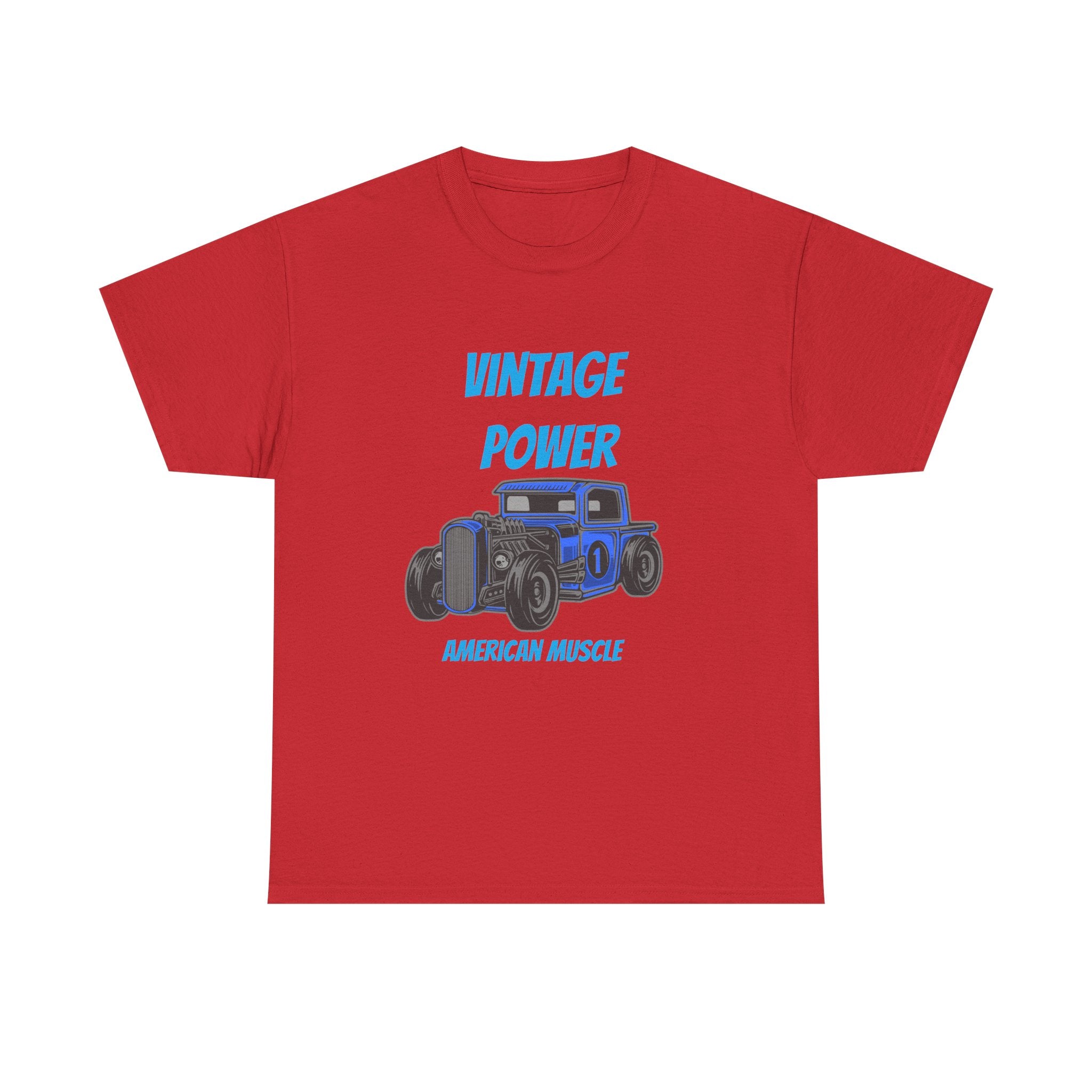 Vintage Power Muscle Car T-Shirt – Heavy Cotton Tee, Classic Car Graphic Shirt, Retro Auto Apparel
