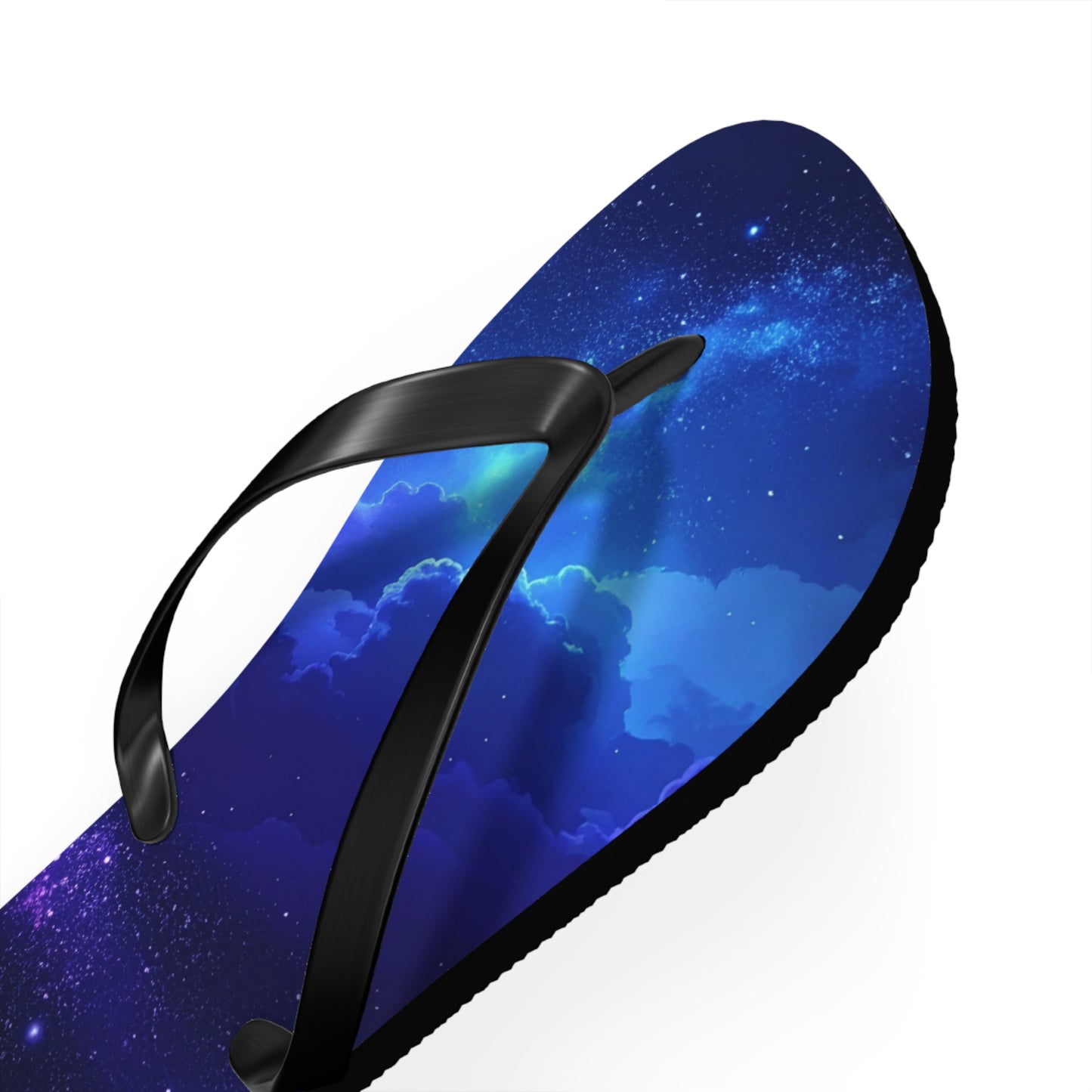 Galaxy Print Flip Flops | Cosmic Summer Sandals | Space-Themed Beach Footwear | Trendy Vacation Slides | Celestial Gift for Him or Her
