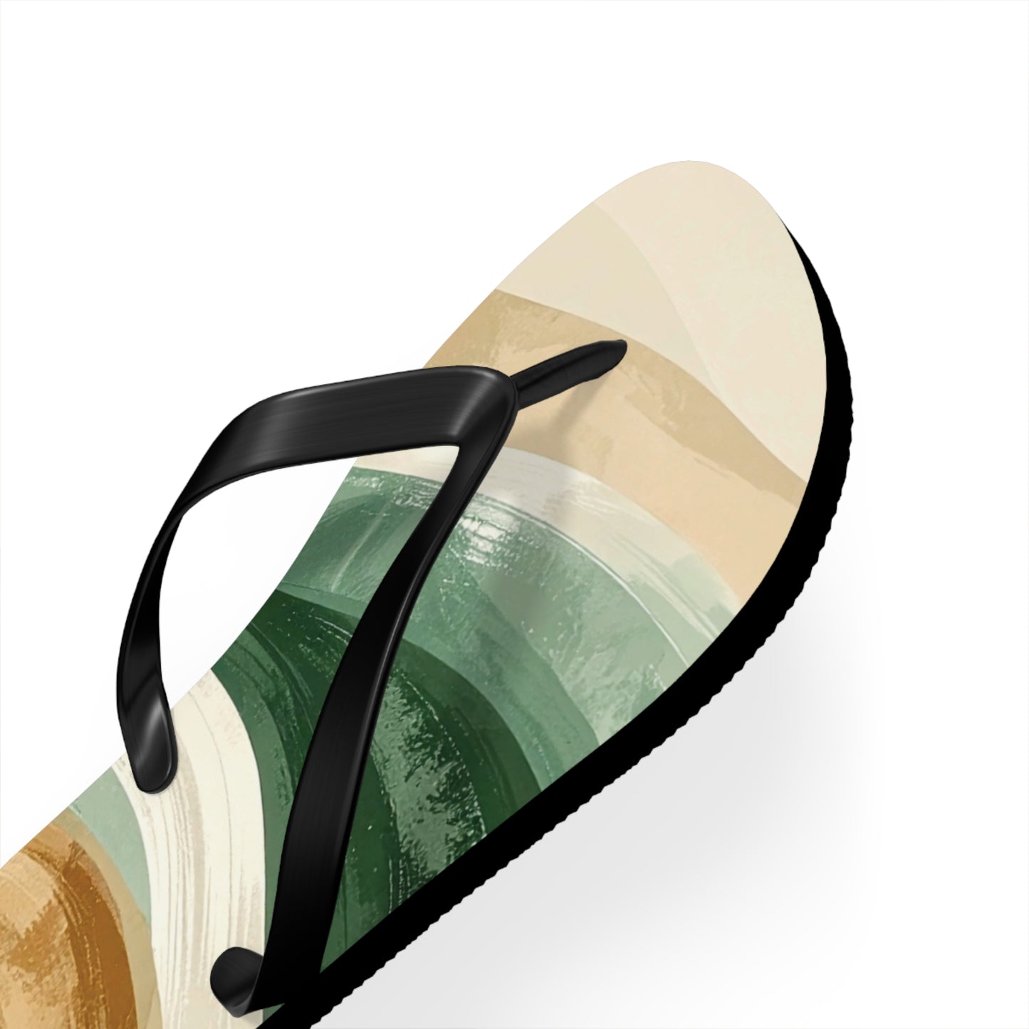 Boho Wave Flip Flops | Men’s Summer Sandals | Beach Vacation Footwear | Trendy Neutral Tones | Comfortable Casual Slides | Gift for Him