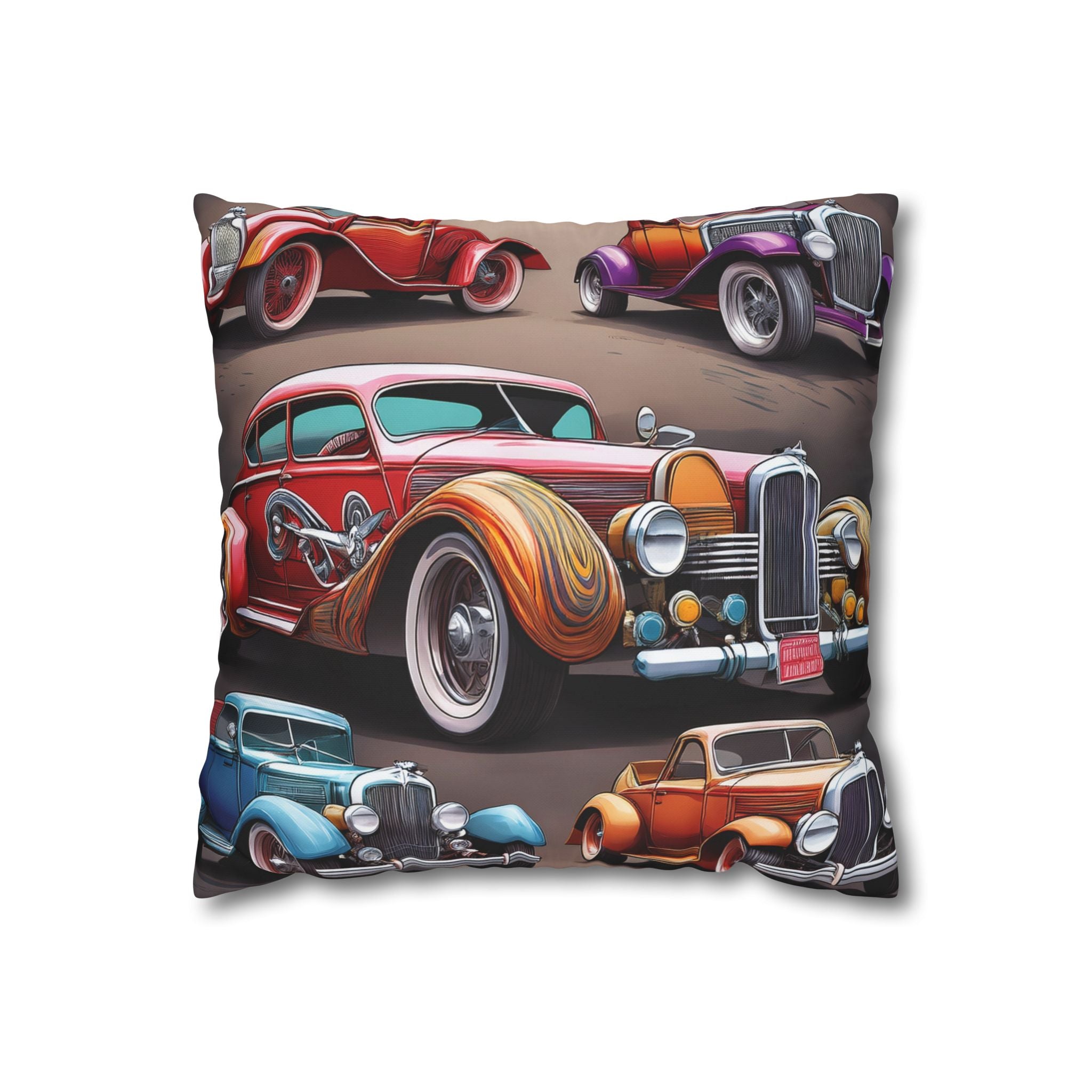 Vintage Car Decorative Pillowcase – Retro Auto Accent for Couch, Car Lover Gift, Classic Car Home Decor