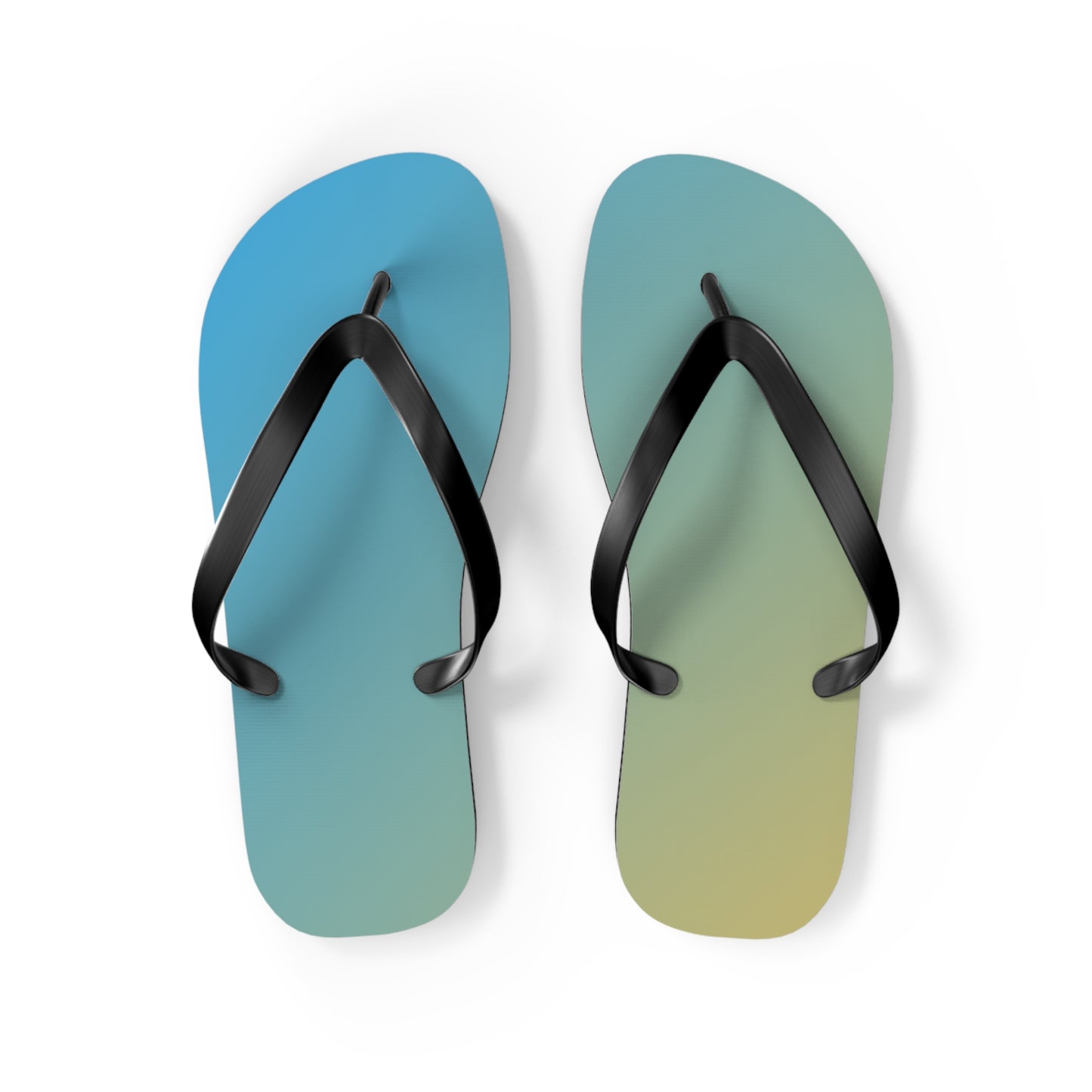 Vibrant Coastal Flip Flops | Blue-Sand Gradient Summer Sandals | Beach & Pool Footwear | Lightweight Vacation Slides | Gift for Beach Lovers