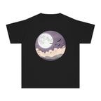 Youth Halloween Moon T-Shirt – Spooky Night Graphic Tee for Kids, Autumn Vibes Shirt, Fall Seasonal Outfit Boys & Girls