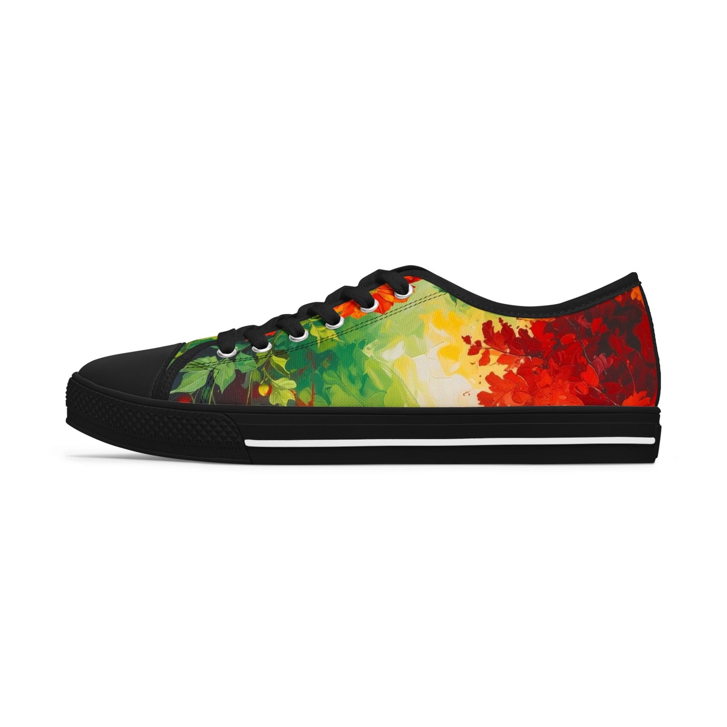 Bruntee Vibrant Floral Women’s Low Top Sneakers - Colorful Casual Shoes
