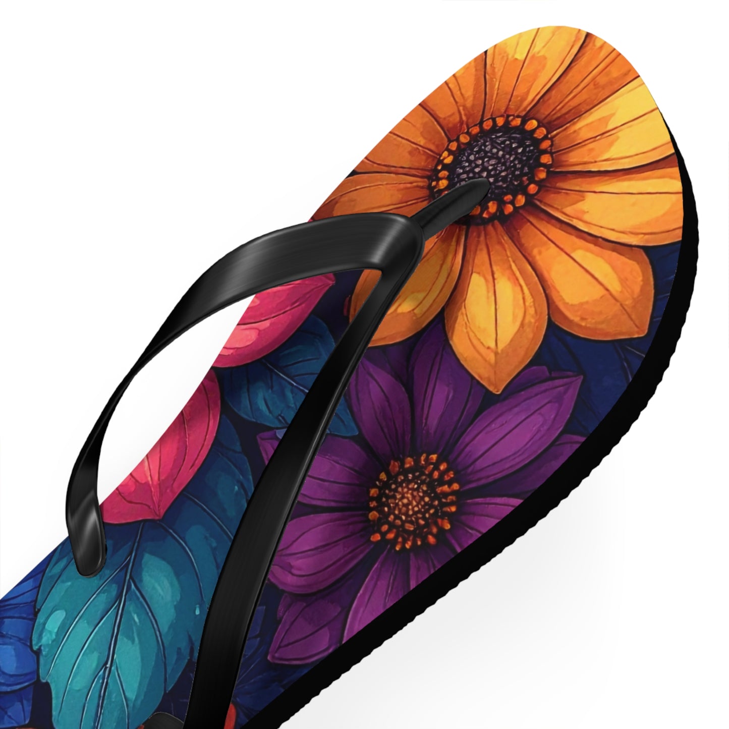 Vibrant Floral Flip Flops | Colorful Summer Sandals, Beachwear & Vacation Shoes