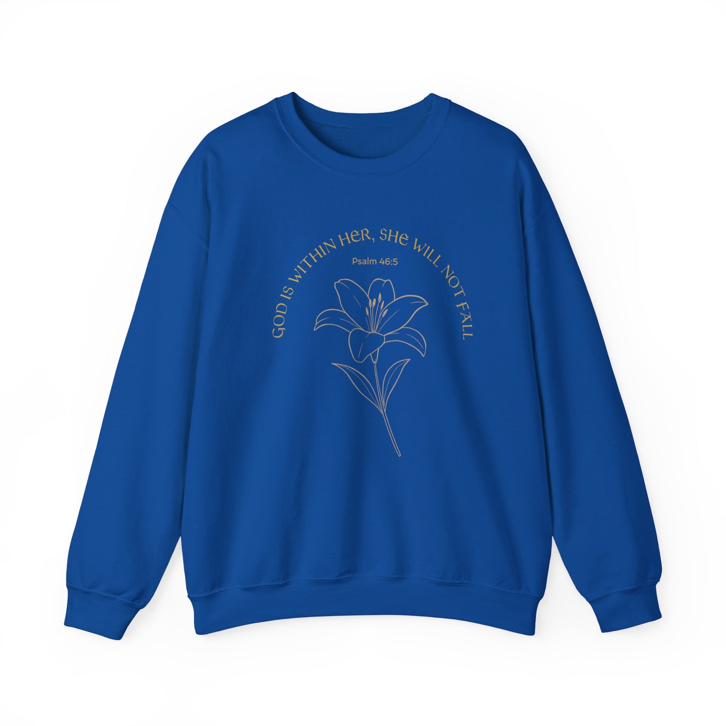 Inspirational Floral Crewneck Sweatshirt | “God Is Within Her” Scripture Sweater, Faith-Based Gift for Women, Cozy Empowerment Apparel