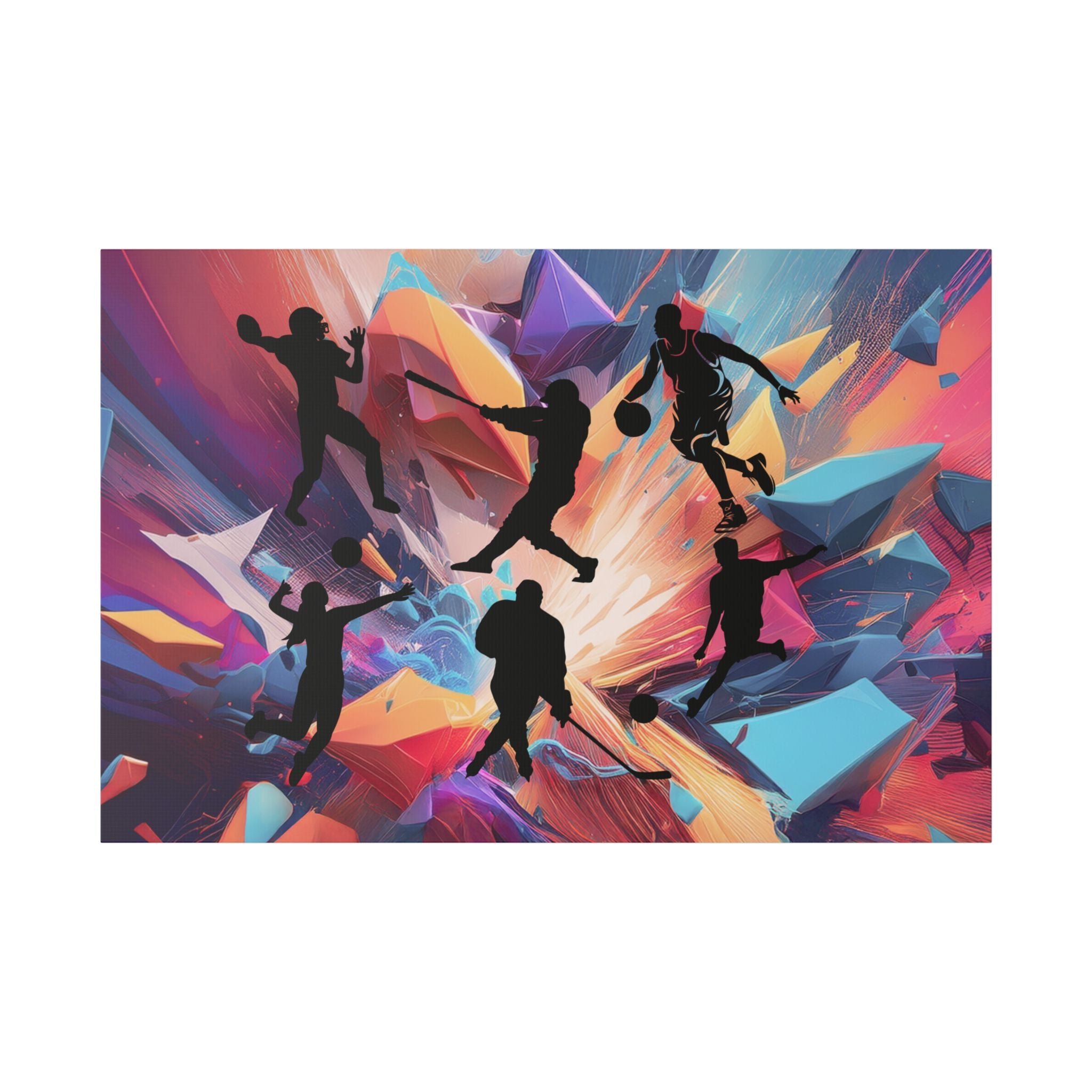 The Athlete's Dreamscape Canvas Art Wraps | Sports Wall Art, Vibrant Gym Decor, Modern Athletic Prints, Unique Gift for Athletes