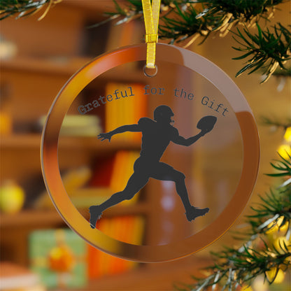 Football Glass Ornaments | Sports Christmas Tree Decor, Gifts for Him & Her, Holiday Keepsakes