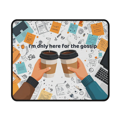 Funny Gossip Mouse Pad for Office Desk | Coffee Lovers Gift | Non-Slip Gaming Mouse Pad | Work Bestie Accessory | Playful Home Office Decor