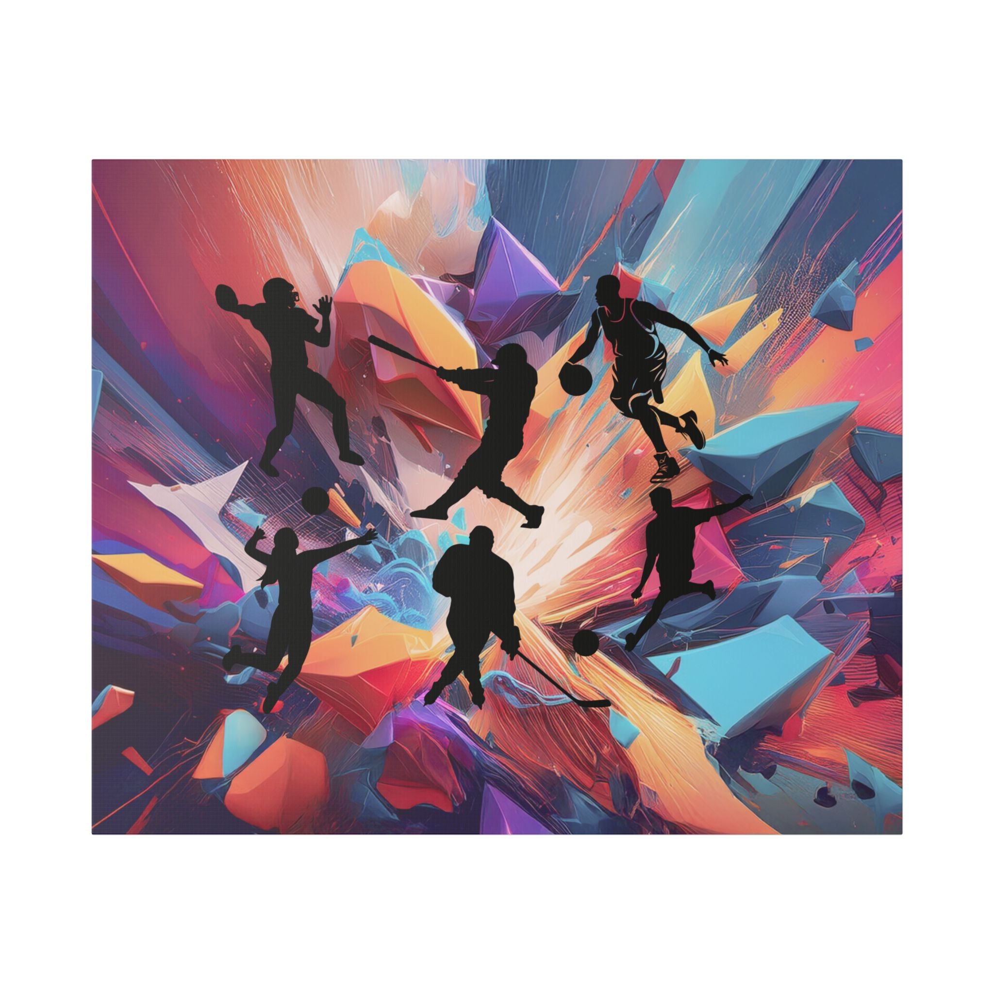 The Athlete's Dreamscape Canvas Art Wraps | Sports Wall Art, Vibrant Gym Decor, Modern Athletic Prints, Unique Gift for Athletes