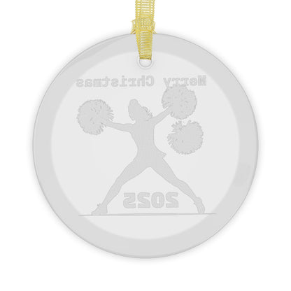Cheerleader Christmas Ornament 2025 | Glass Holiday Keepsake, Personalized Tree Decoration, Gift for Cheer Moms & Athletes