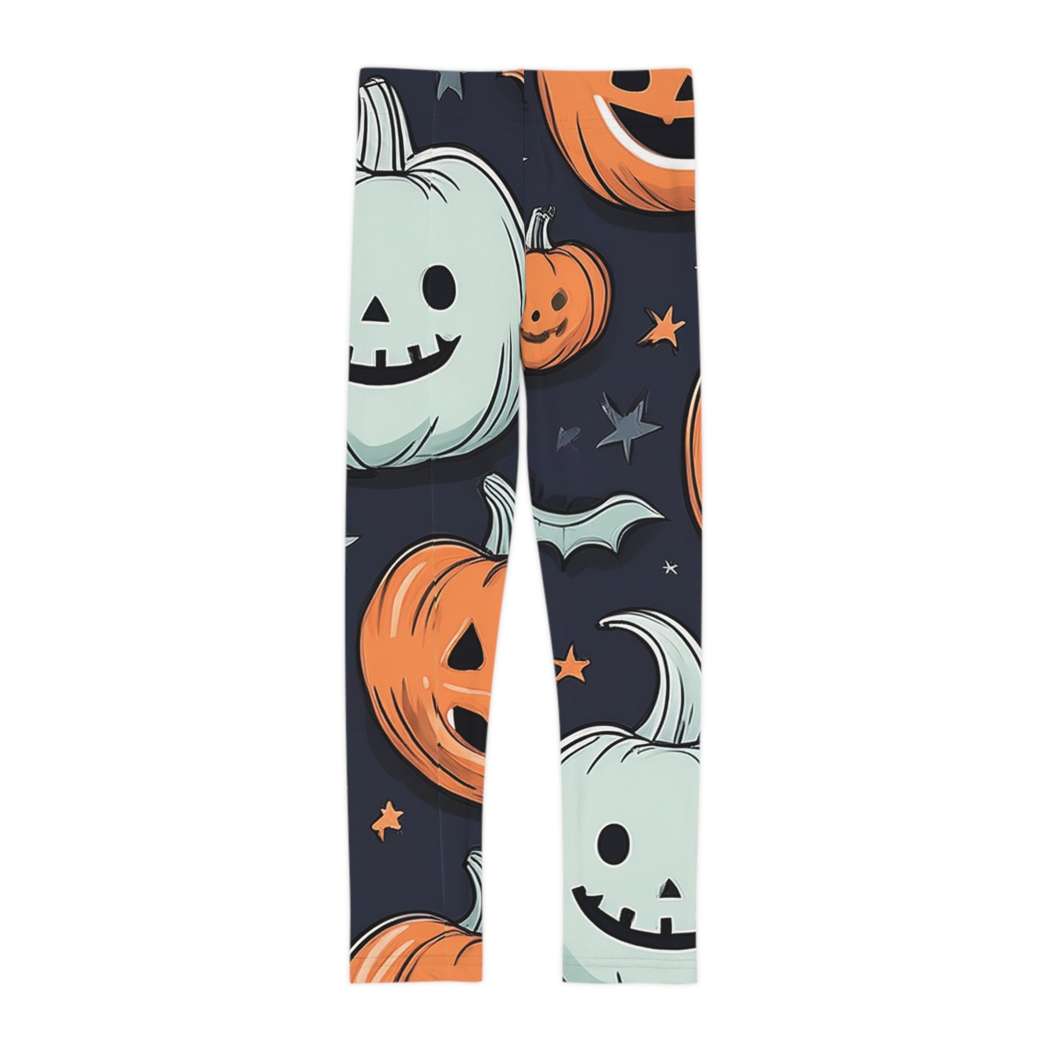 Halloween Kids Leggings – Pumpkin & Ghost Print, Fun Spooky Outfit, Trick or Treat Clothing