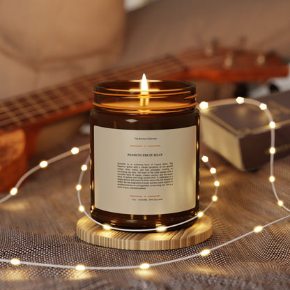 Amber Jar Scented Soy Candle – Passion Fruit Heat, Handmade in USA, Cozy Home Décor & Holiday Gift