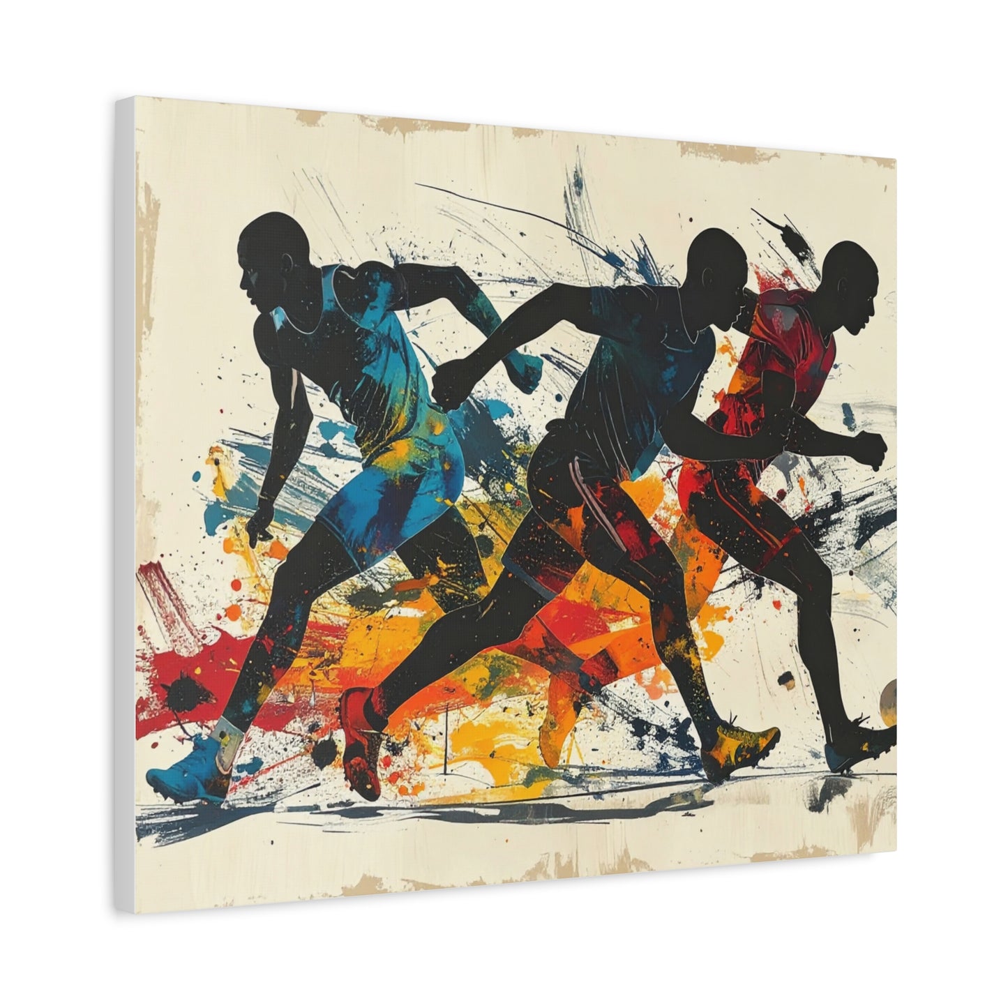 Bruntee Dynamic Sports Canvas Wall Art – Vibrant Athletic Artwork, Modern Home Décor