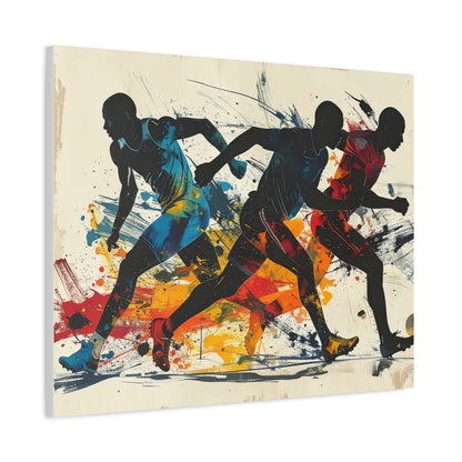Bruntee Dynamic Sports Canvas Wall Art – Vibrant Athletic Artwork, Modern Home Décor