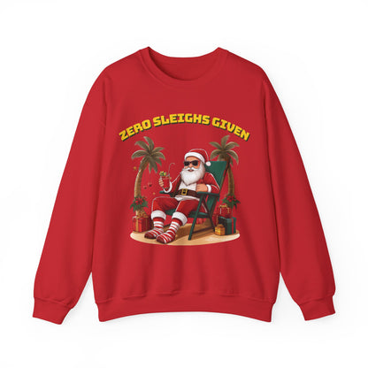 Bruntee “Zero Sleighs Given” Christmas Sweatshirt | Funny Holiday Sweater, Cozy Unisex Pullover, Gift for Dad or Friends, Festive Winter Apparel