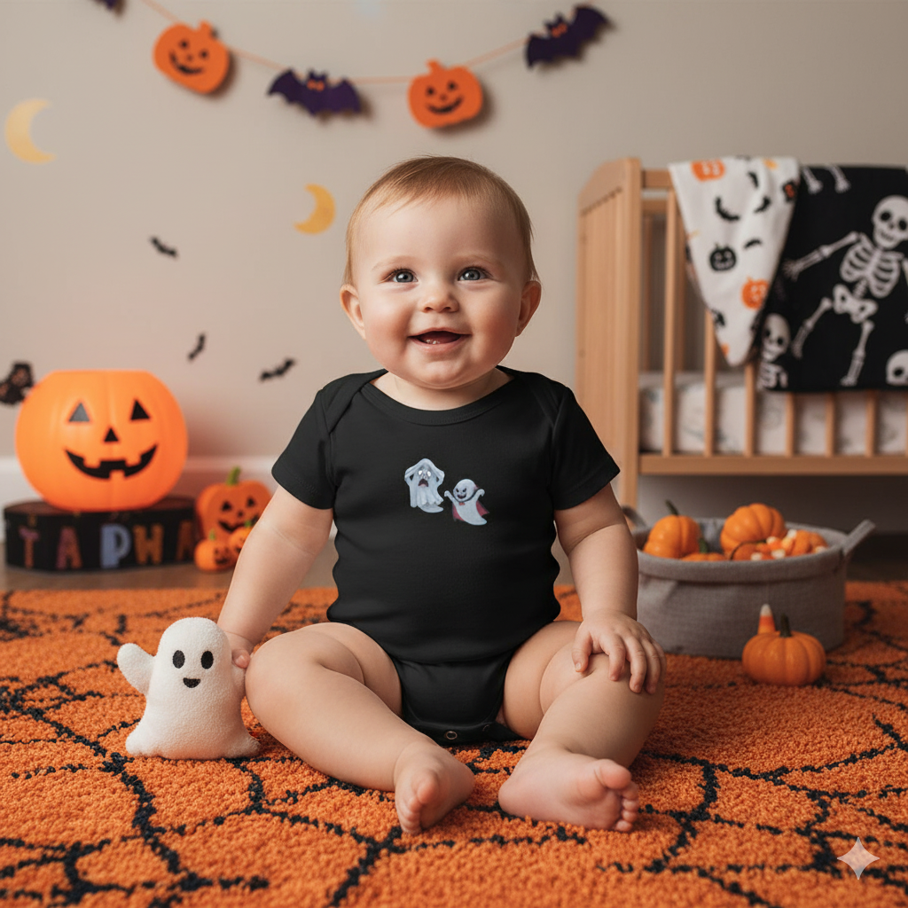 Halloween Baby Bodysuit – Cute Ghost Infant Onesie, Newborn Outfit & Baby Shower Gift