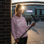 Just a Girl Who Loves Hockey Hoodie – Women’s & Girls’ Hockey Fan Pullover, Cozy Sports Sweatshirt, Gift for Hockey Lovers