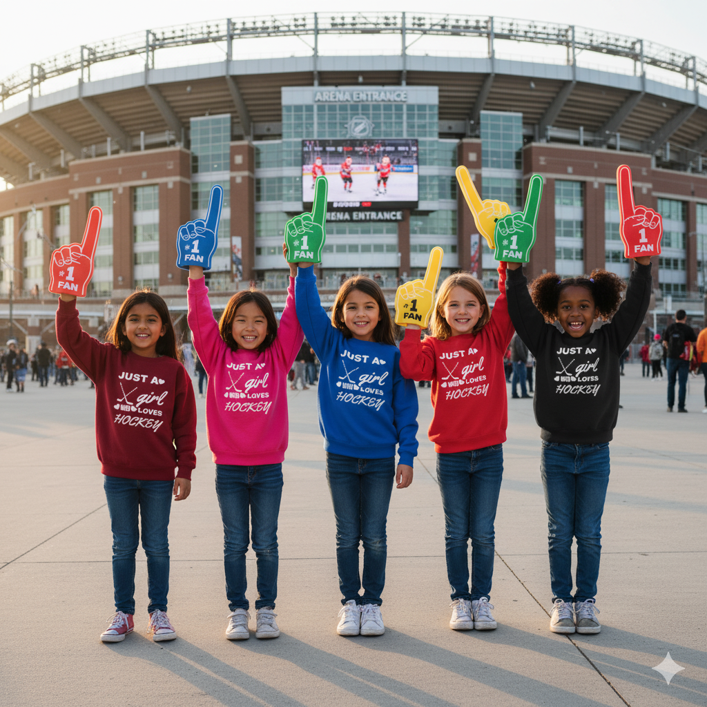 Just a Girl Who Loves Hockey Sweatshirt | Girls Hockey Crewneck, Cozy Sportswear