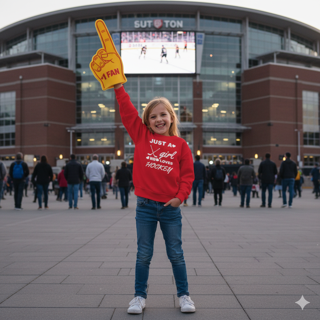 Just a Girl Who Loves Hockey Sweatshirt | Girls Hockey Crewneck, Cozy Sportswear