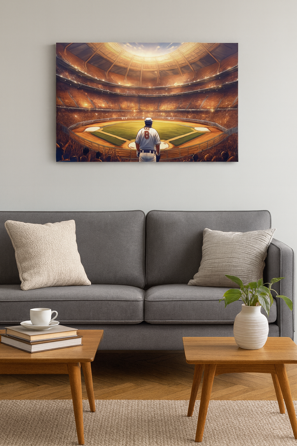 Baseball Stadium Art Prints, Sports Wall Decor, Gamer's Room, Unique Gift for Dad, Home Office Decoration