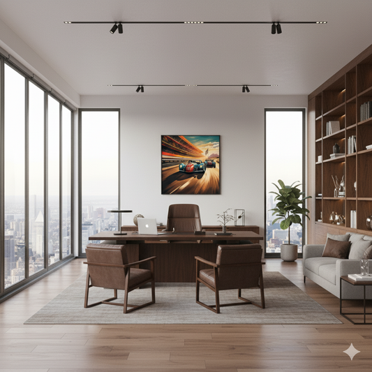 Racing Car Canvas Wall Art – Motorsport Home Decor, Vintage Racing Artwork, Car Enthusiast Gift, Dynamic Wall Decor