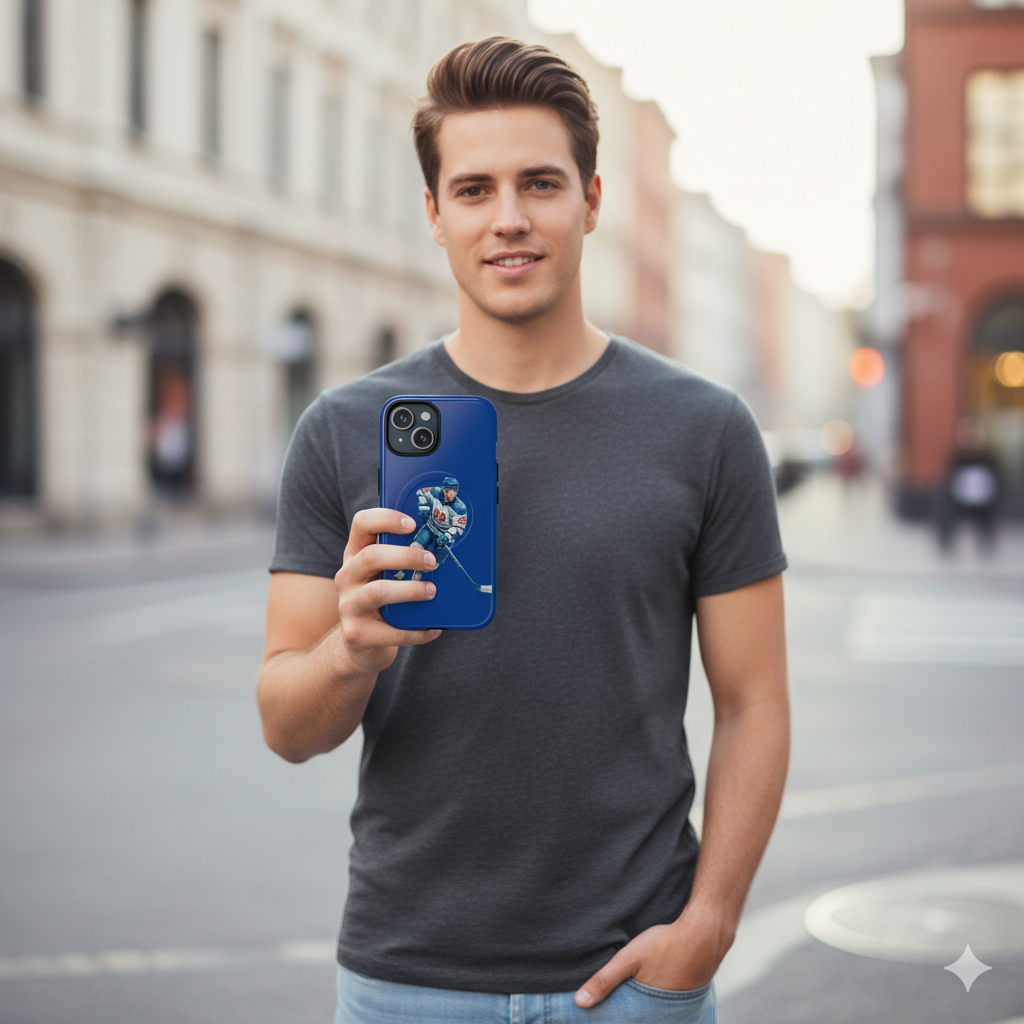 Hockey Phone Case – Tough Magnetic Cover, Hockey Player Design, Durable Sports Phone Accessory, Gift for Fans