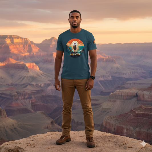 Men’s Retro Adventure Tee – Bruntee Graphic Shirt, Summer Travel & Beach Style, Gift for Explorers