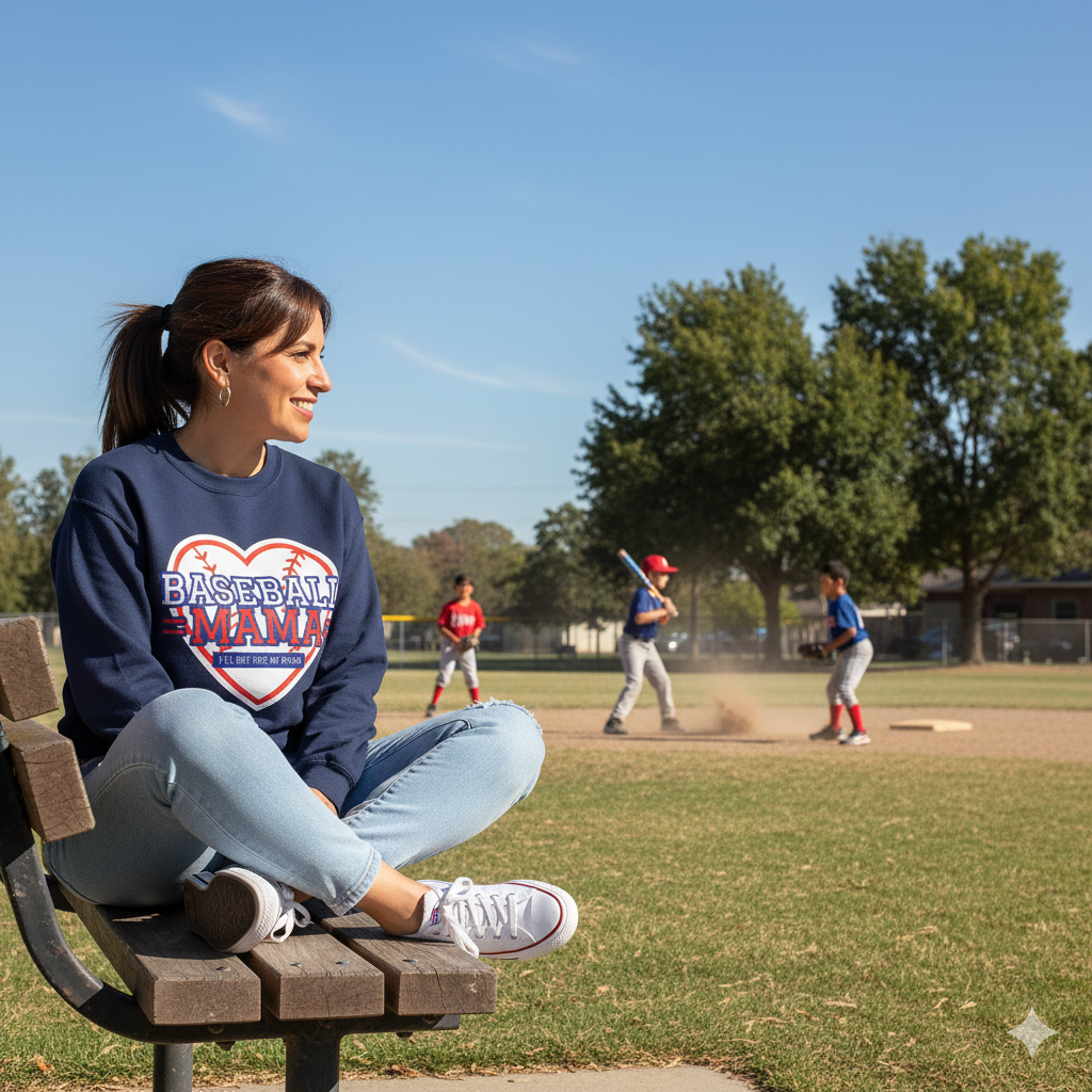 Bruntee Baseball Mama Sweatshirt – Cozy Game Day Crewneck