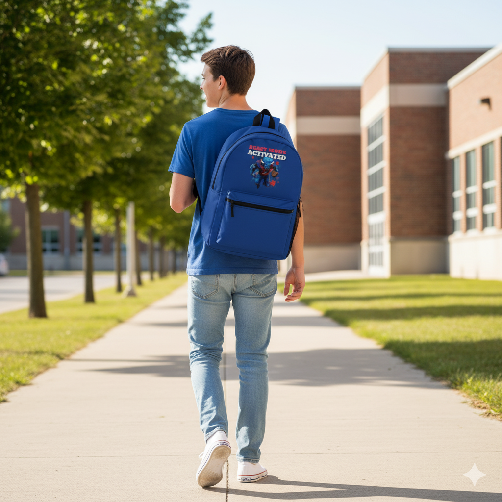 Beast Mode Backpack - Gym Bag, School Backpack, Motivational Rucksack, Workout Gear, Durable Travel Bag