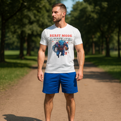Bruntee Men's "Beast Mode Activated" Graphic Tee | Ultra-Cotton Gym Shirt & Fitness Gift