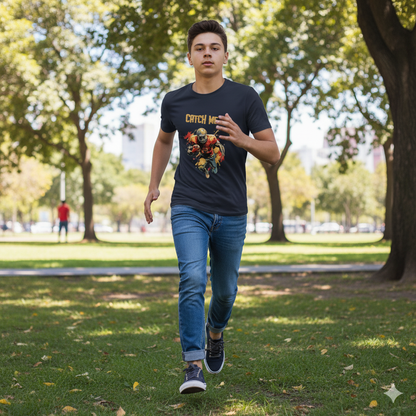 Youth Sports Graphic Tee – Catch Me Design, Active Kids T-Shirt, Birthday Gift, Cool Play Clothes