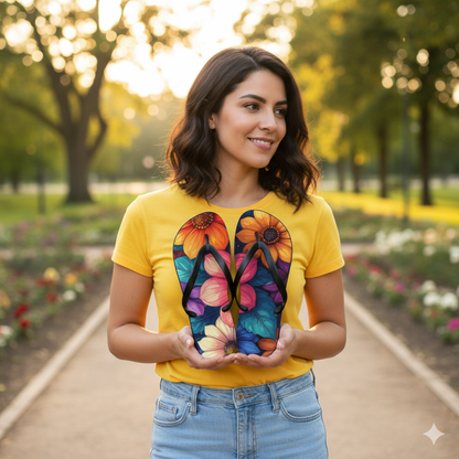 Vibrant Floral Flip Flops | Colorful Summer Sandals, Beachwear & Vacation Shoes