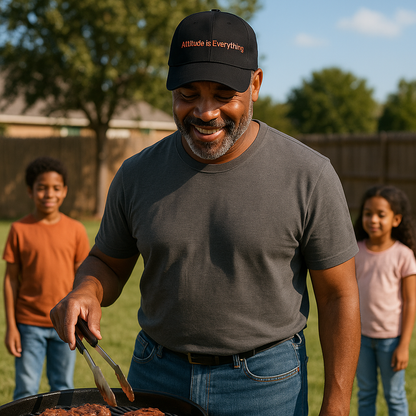 Embroidered Attitude Denim Hat | Motivational Cap, Vintage Casual Headwear, Everyday Style Gift